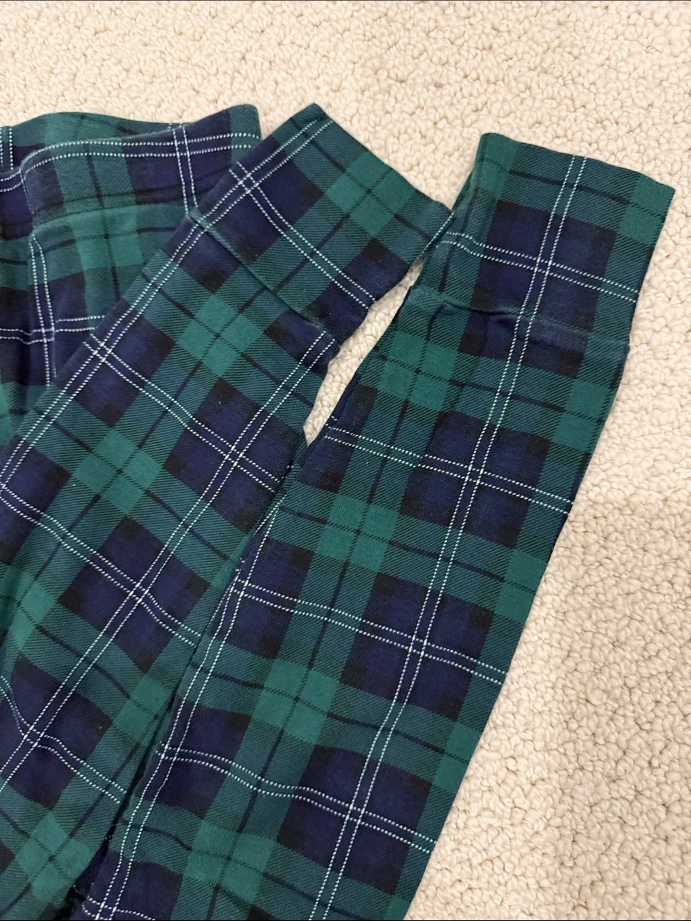 GAP Boys/Unisex Green and Navy Plaid Pajama Set